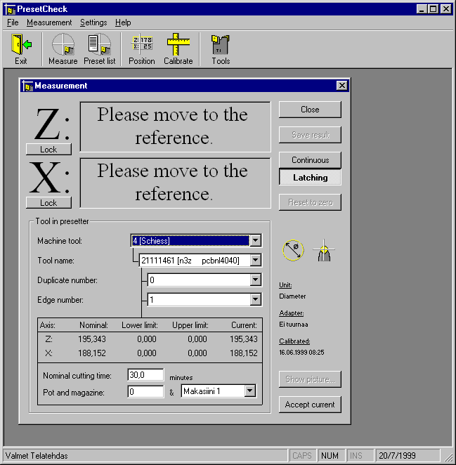 Measurement screen